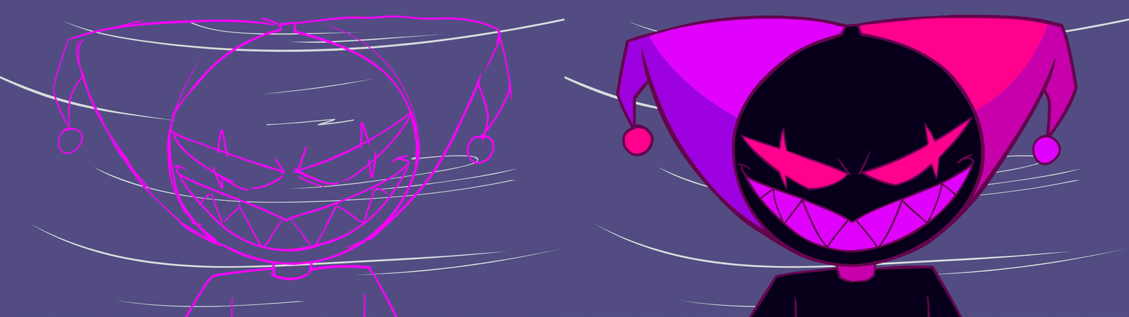 Violet vs. Dummy (Roughs, Clean-up, Color)