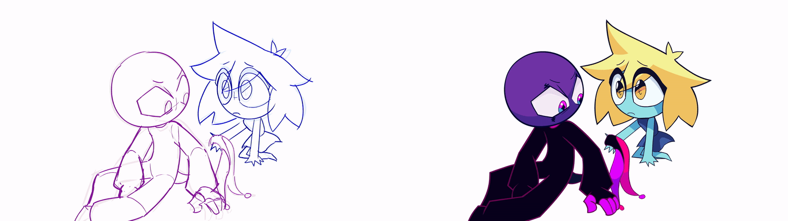 Violet vs. Dummy (Roughs, Clean-up, Color)