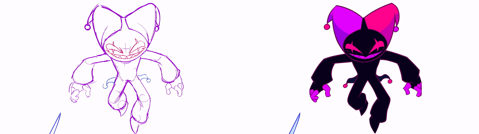 Violet vs. Dummy (Roughs, Clean-up, Color)